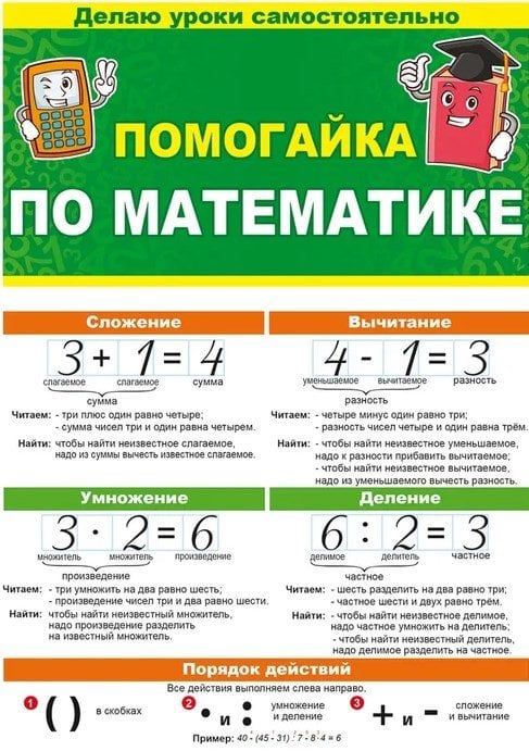 Буклет "Помогайка по математике", А5
