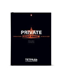Тетрадь на кольцах со сменным блоком "Keep away. Private", 160 листов