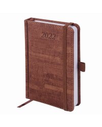 Ежедневник датированный на 2022 год "Wood", А6 (100х150 мм), 168 листов, цвет обложки коричневый