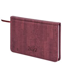 Еженедельник датированный на 2022 год. Wood, А6, 64 листа, бордовый