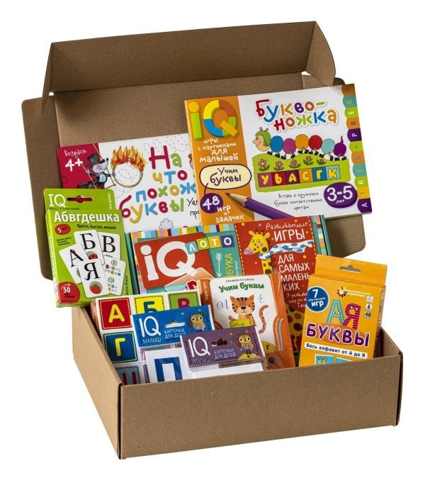 Посылка малышу 3-6 лет: Учим буквы, большая с IQ-играми