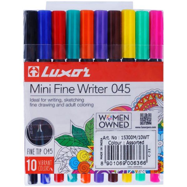 Обложка книги «Ручки капиллярные "Mini Fine Writer 045", 0,8 мм, 10 цветов», ISBN 8901069006366