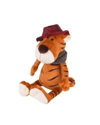 Игрушка мягкая "Тигр Глеб в шляпе и вязаном шарфе", 20 см