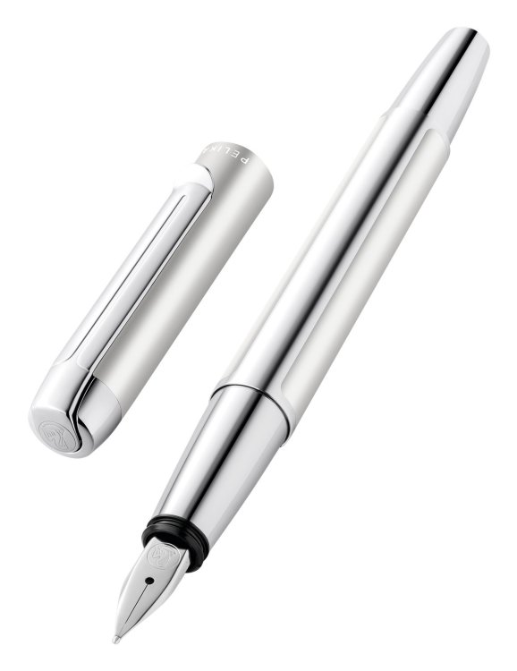 Ручка перьевая "Pelikan. Elegance Pura P40", перо F, сталь нержавеющая, серая
