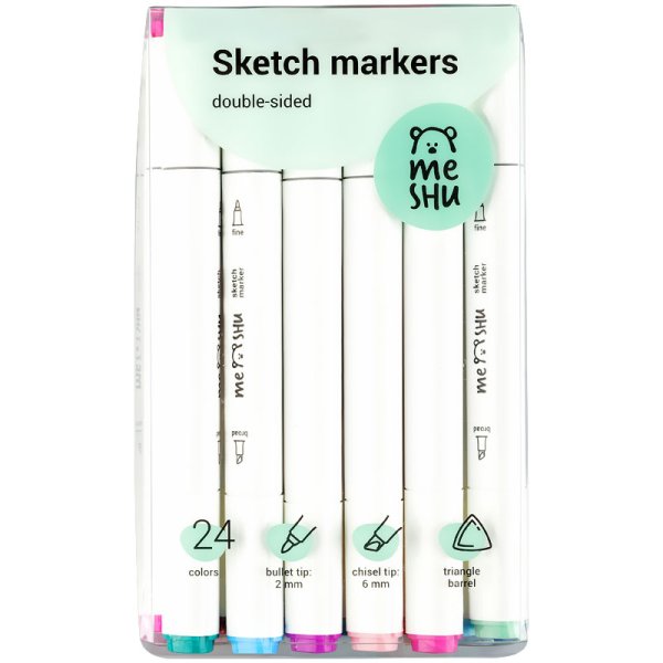 Маркеры для скетчинга &quot;Meshu. Цветочная гамма&quot;, 24 цвета