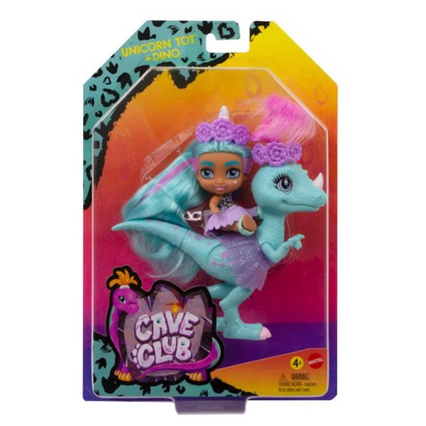 Игровой набор Cave Club "Пещерные малыши. Кукла с динозавром"