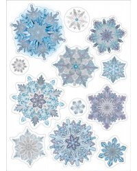 Наклейки оформительские &quot;Хрустальные снежинки&quot;, 244х336 мм