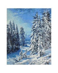 Алмазная мозаика "Зимняя ночь", 40x50 см