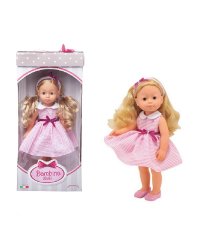Кукла "Bambolina Boutique", 40 см (розовое полосатое платье)