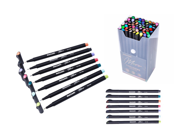 Набор линеров &quot;Mero&quot;, 0,4 мм, круглый корпус, 60 цветов, 60 штук