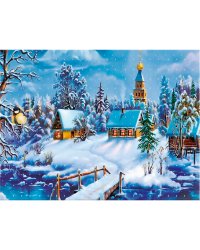 Картина стразами (алмазная мозаика) Остров сокровищ "Зимний пейзаж", без подрамника, 30х40 см