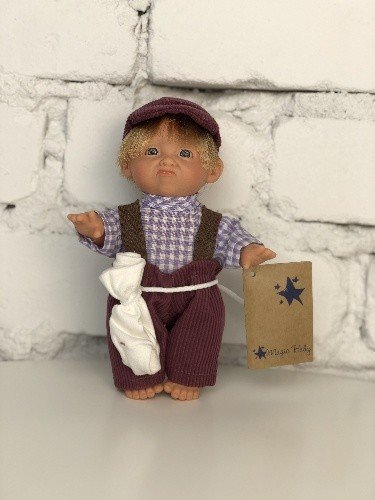 Кукла Джестито, мальчик, в фиолетовом, 18 см