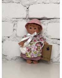 Кукла Джестито "Домовёнок", девочка, в розовом, 18 см