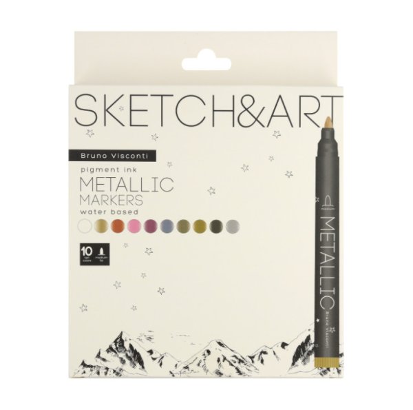 Обложка книги «Набор маркеров металлик "Sketch&amp;Art", 10 цветов»