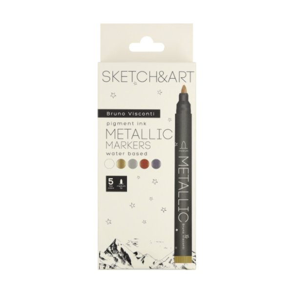 Обложка книги «Набор маркеров металлик "Sketch&amp;Art", 5 цветов»