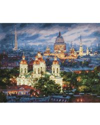 Живопись на холсте "Все краски вечера. Санкт-Петербург", 40x50 см