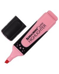 Текстовыделитель &quot;Super Pastel&quot;, цвет пастельный розовый, прорезиненный корпус, линия 1-5 мм