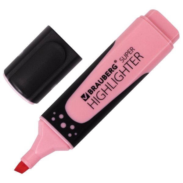 Маркеры, текстовыделители Текстовыделитель "Super Pastel", цвет пастельный розовый, прорезиненный корпус, линия 1-5 мм