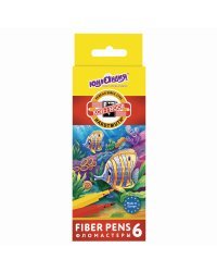 Фломастеры Юнландия &quot;Подводный мир&quot;, 6 цветов, трехгранные