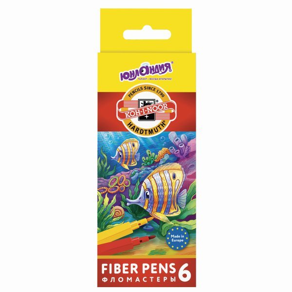 Фломастеры Юнландия &quot;Подводный мир&quot;, 6 цветов, трехгранные