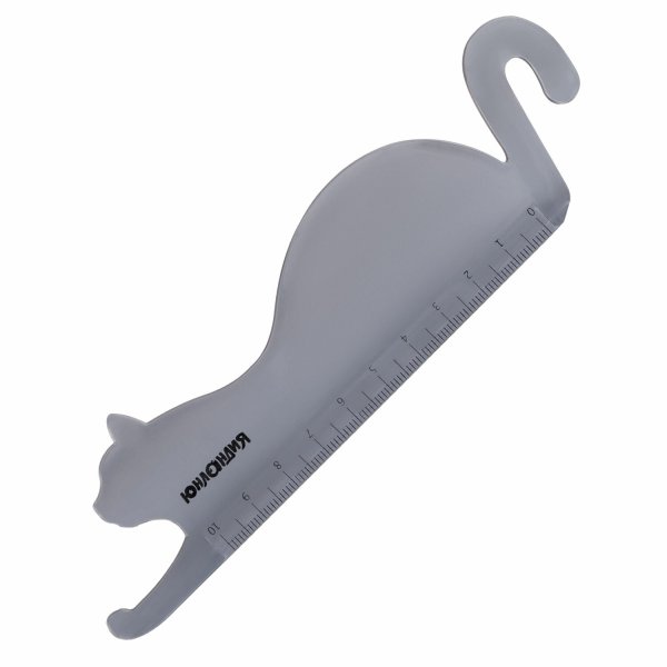 Линейка пластиковая Юнландия "Кошка", 10 см, фигурная, тонированная прозрачная Линейка пластиковая Юнландия "Кошка", 10 см, фигурная, тонированная прозрачная