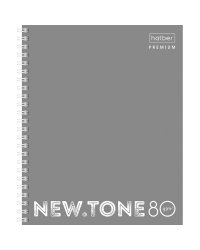 Тетрадь "NEWtone Pastel. Серый", А5, 80 листов, клетка