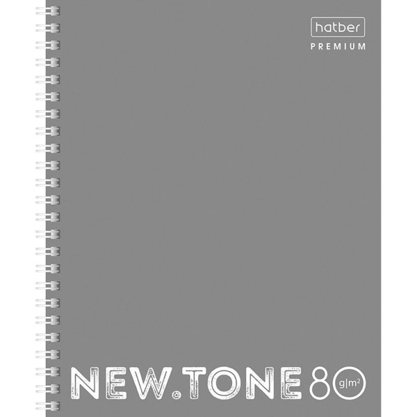 Тетрадь "NEWtone Pastel. Серый", А5, 80 листов, клетка