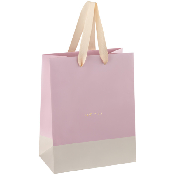 Пакет подарочный &quot;Duotone. Pink-beige&quot;, 18x23x10 см