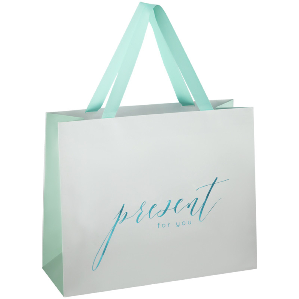 Пакет подарочный &quot;Tender present silver&quot;, 32x26x12 см