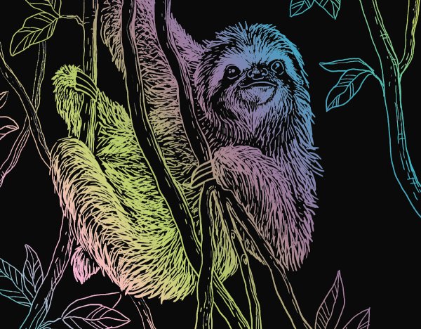 Обложка книги «Набор для творчества "Hobbius" "Гравюра. Ленивец" (мульти), 20х25,5 см»