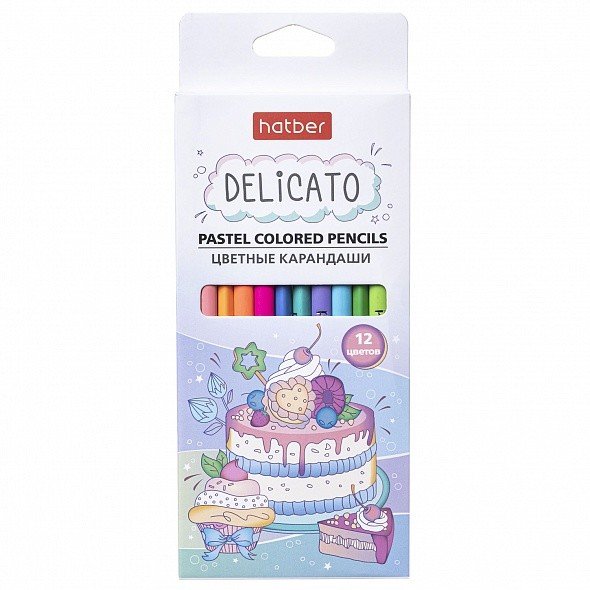Карандаши цветные "Delicato", 12 цветов