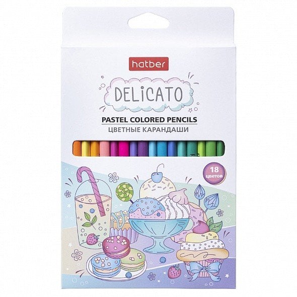 Карандаши цветные "Delicato", 18 цветов