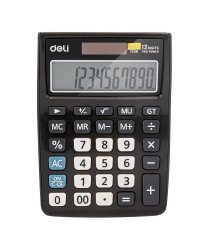 Калькулятор настольный "Deli E1238", 12 разрядов, черный