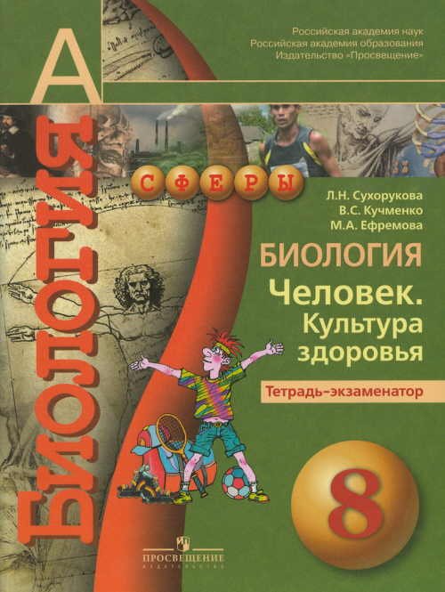 Биология. Человек. Культура здоровья. Тетрадь-экзаменатор. 8 класс