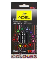 Набор цветных карандашей Adel Blackline TRIO, 12 цветов