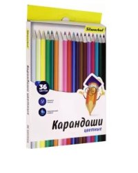 Карандаши цветные "Народная коллекция", шестигранные, 36 цветов