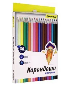 Карандаши цветные "Народная коллекция", шестигранные, 36 цветов