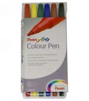 Обложка книги «Фломастеры Pentel "Color Pen", 6 цветов»