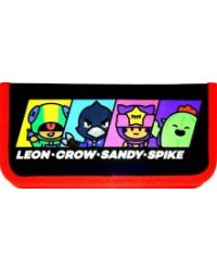 Пенал. Brawl Stars. Спайк, Сэнди, Леон, Ворон