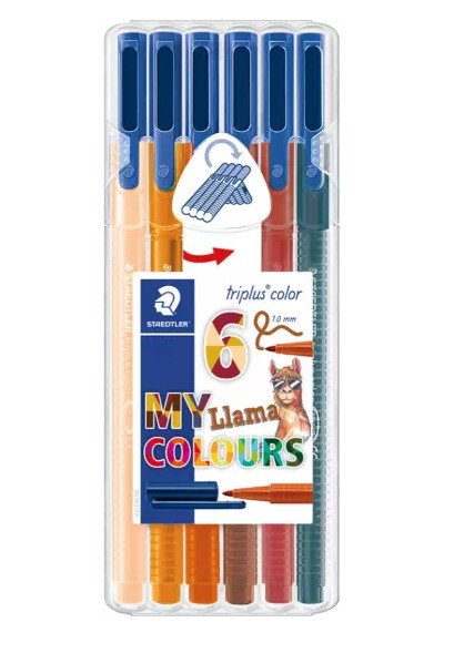 Фломастеры "Triplus Color", 1 мм, 6 цветов Ламы