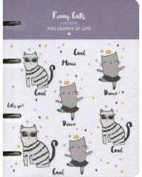 Тетрадь на кольцах "Funny cats", А5, 120 листов, клетка