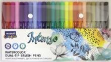 Маркеры акварельные "INTENSO", двусторонние, кистевидные