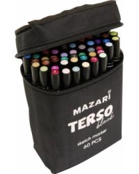 Набор маркеров для скетчинга TERSO BLACK, 60 цветов