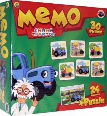 Обложка книги «Мемо+ пазлы. Синий трактор», ISBN 4665308257783