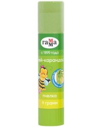 Клей-карандаш Пчелка, 9 грамм, прозрачный