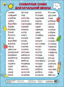Словарные слова для начальной школы Словарные слова для начальной школы