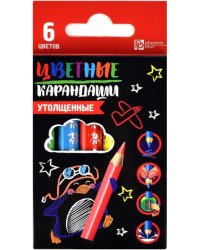 Карандаши цветные Пингвин-летчик, трехгранные, утолщенные, 6 цветов
