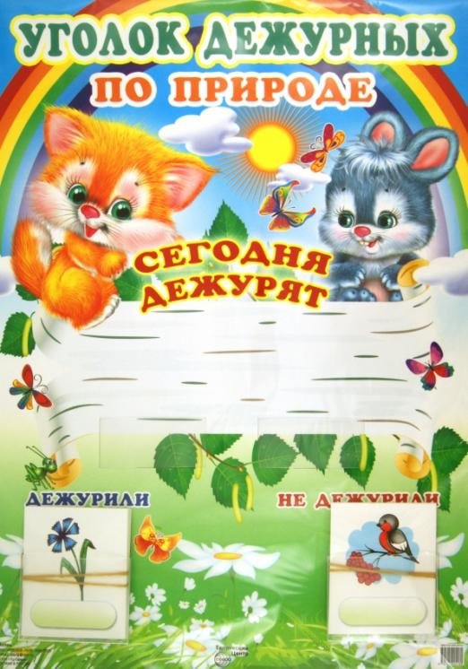 Уголок дежурных по природе (с карточками)