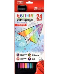 Карандаши цветные Бумажный самолетик, пластиковые, 24 цвета