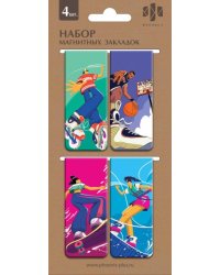Закладки магнитные для книг Спортсмены, 4 штуки